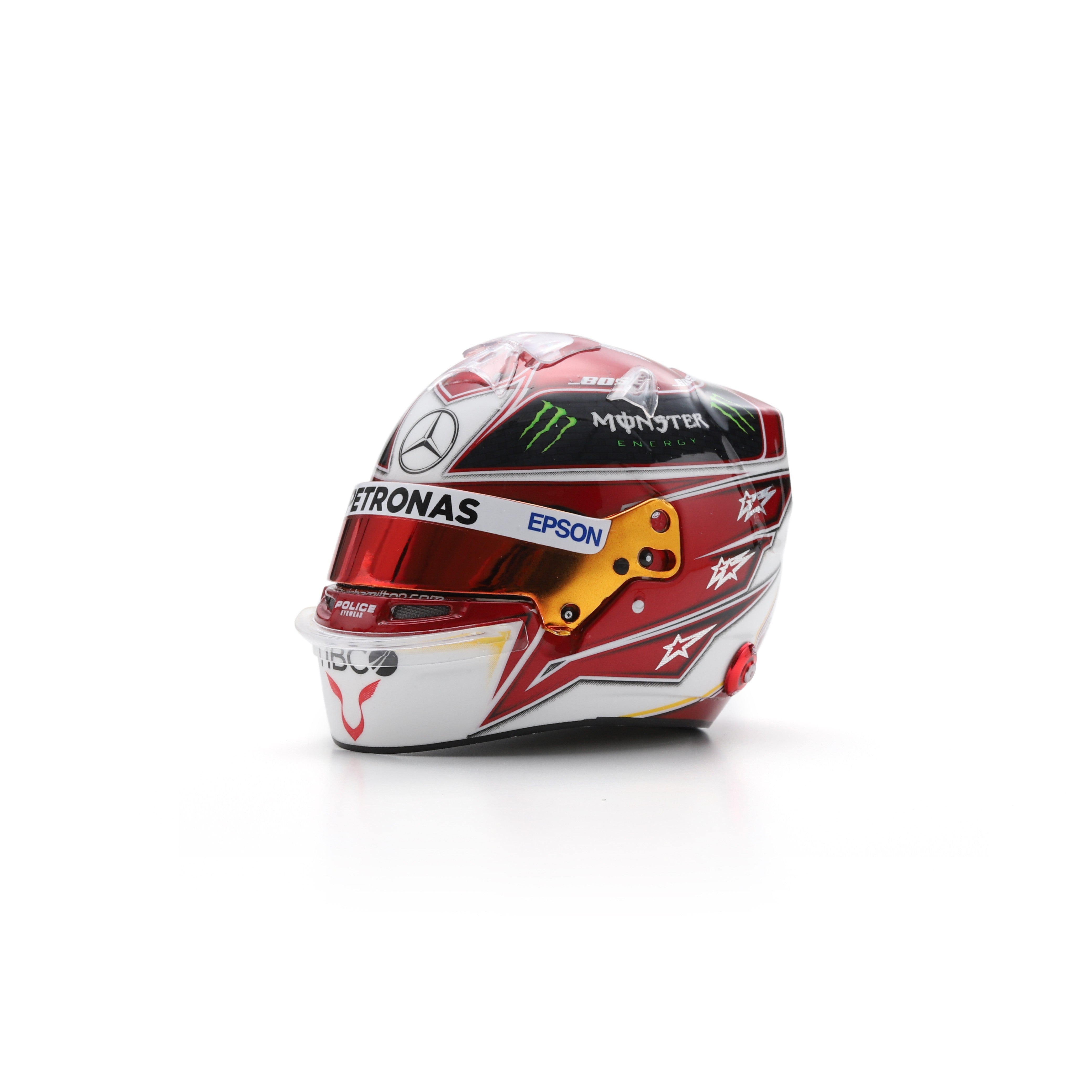 Spark Mercedes AMG Petronas F1 Lewis Hamilton USA GP 2019 World Champion Mini Helmet Unisex - White - 1:5 Scale