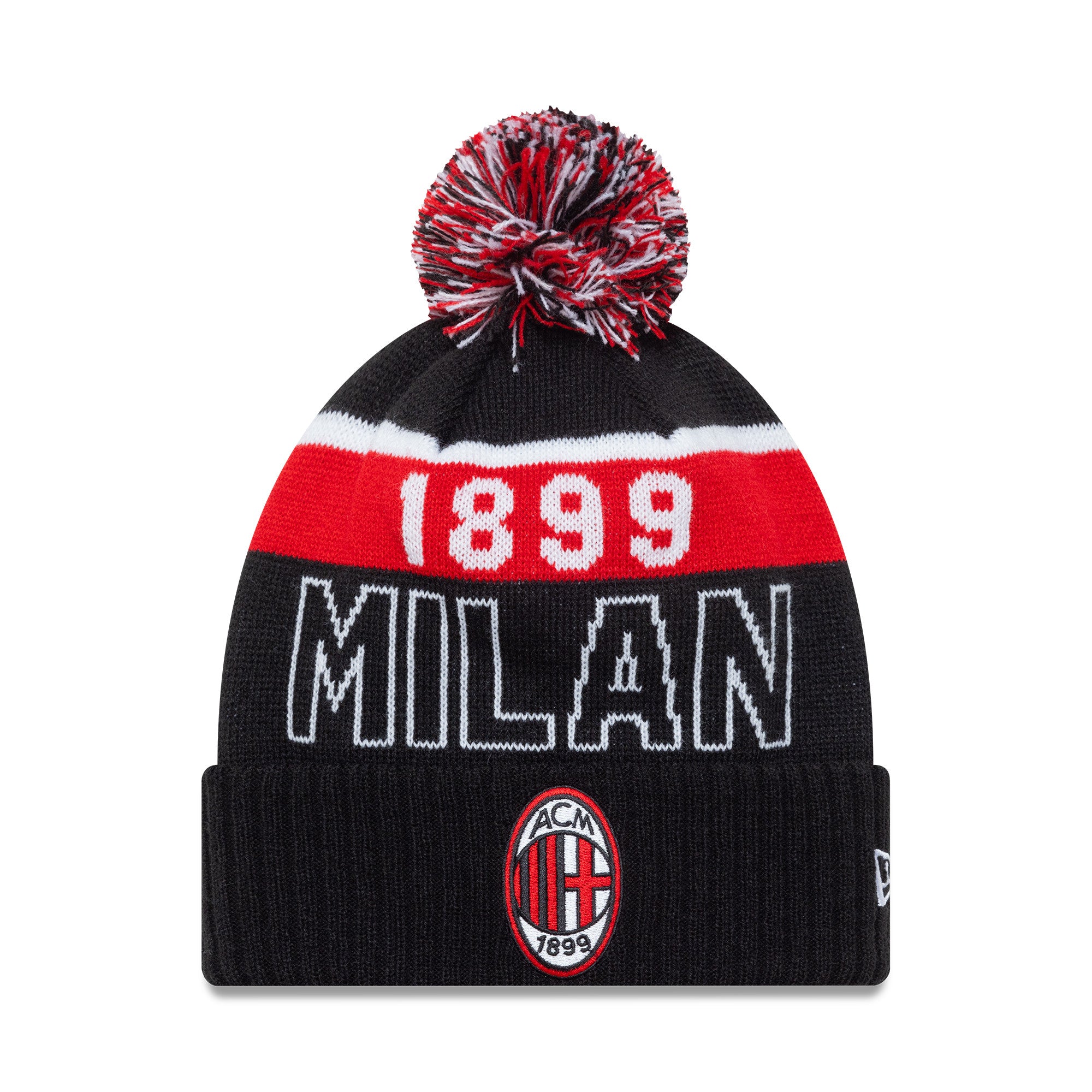 AC Milan Sport Beanie Adults - Black/Scarlet