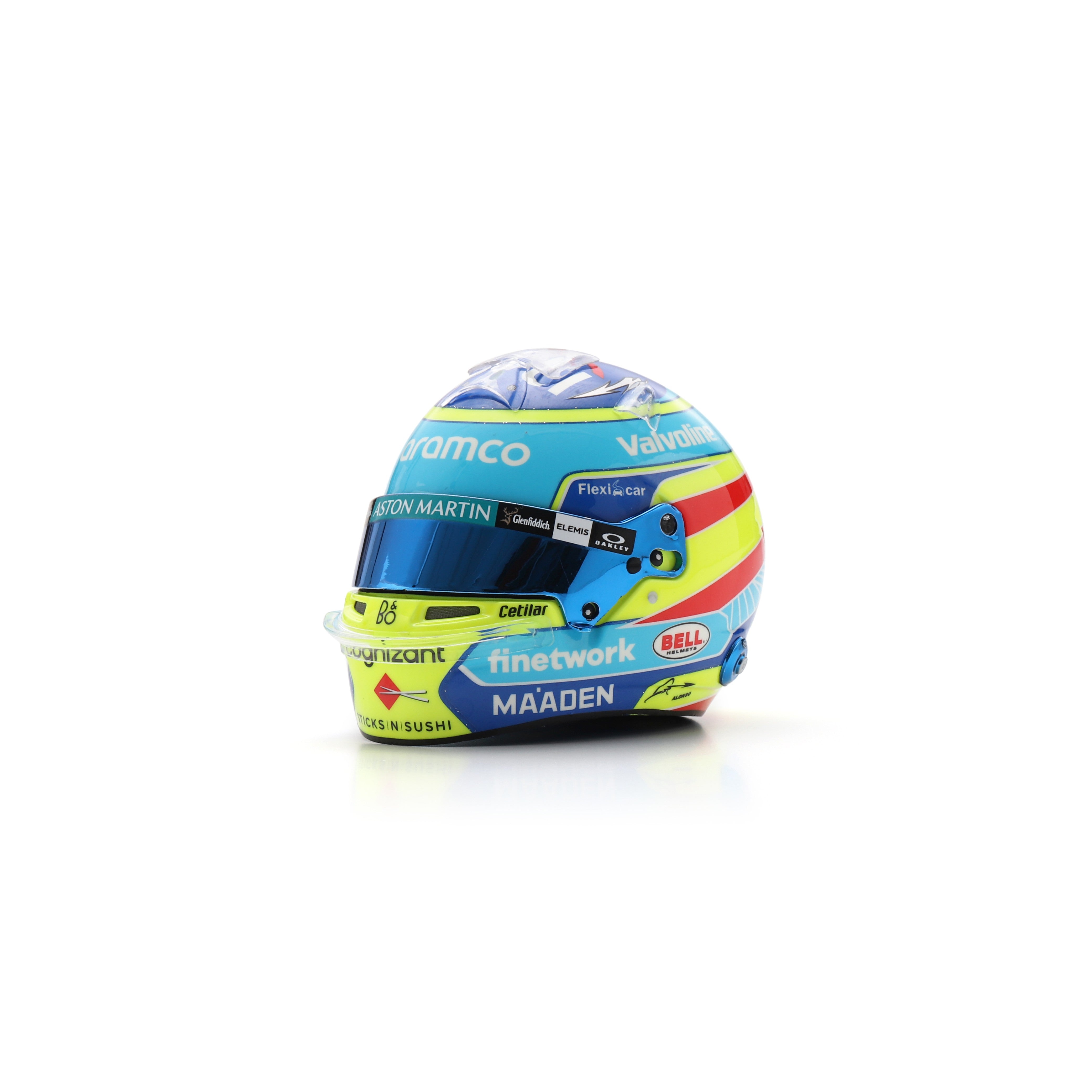 Spark Aston Martin Aramco F1 Fernando Alonso 2025 Mini Helmet - 1:5 Scale