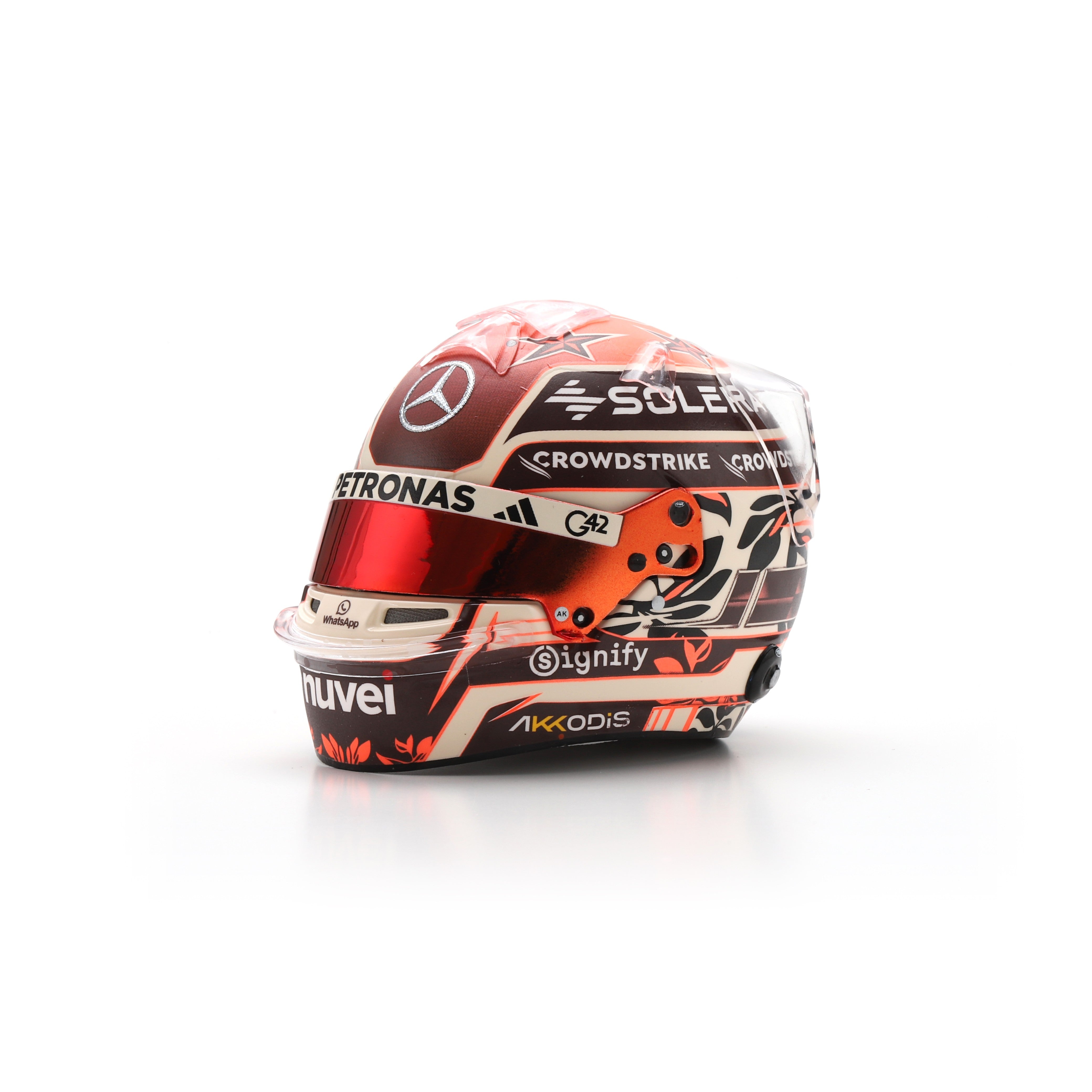 Spark Mercedes AMG Petronas F1 Team Kimi Antonelli 2025 Maimi GP Mini Helmet Adults - Multicolour - 1:5 Scale