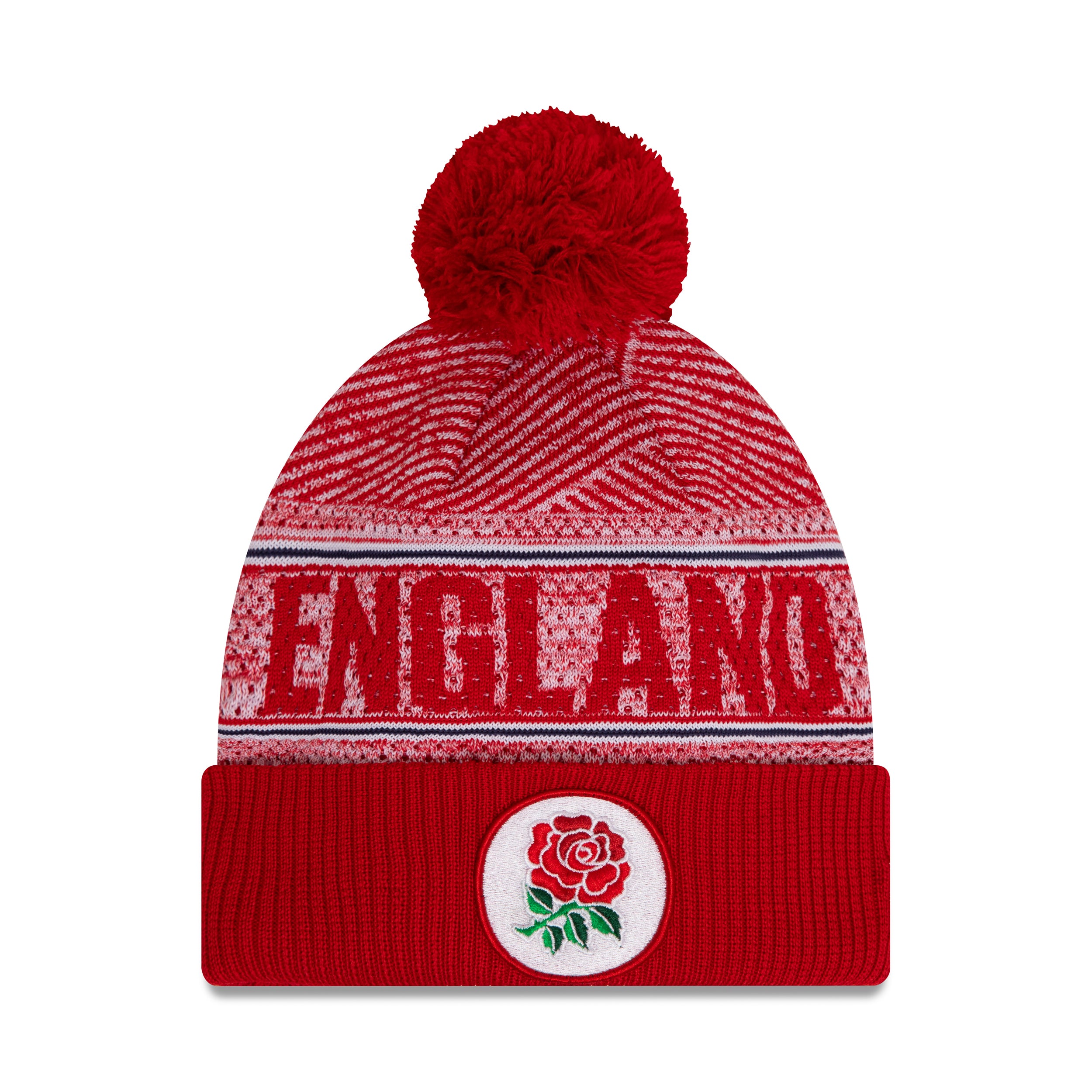 England Rugby Football Union Engineered Wordmark Cuff Beanie Adults - Scarlet