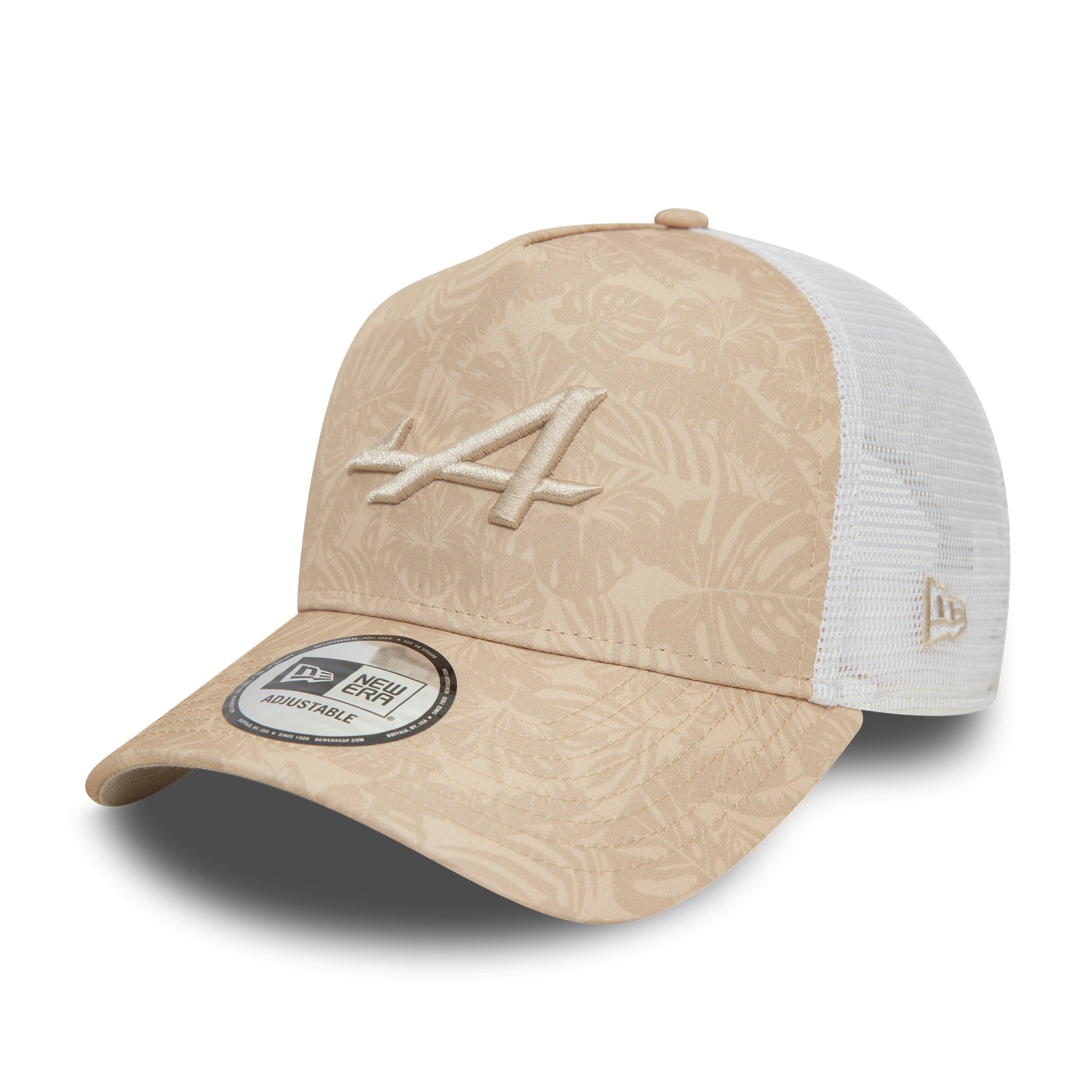 Alpine F1 All Over Print Floral Trucker Cap Adults - Stone/Light Brown