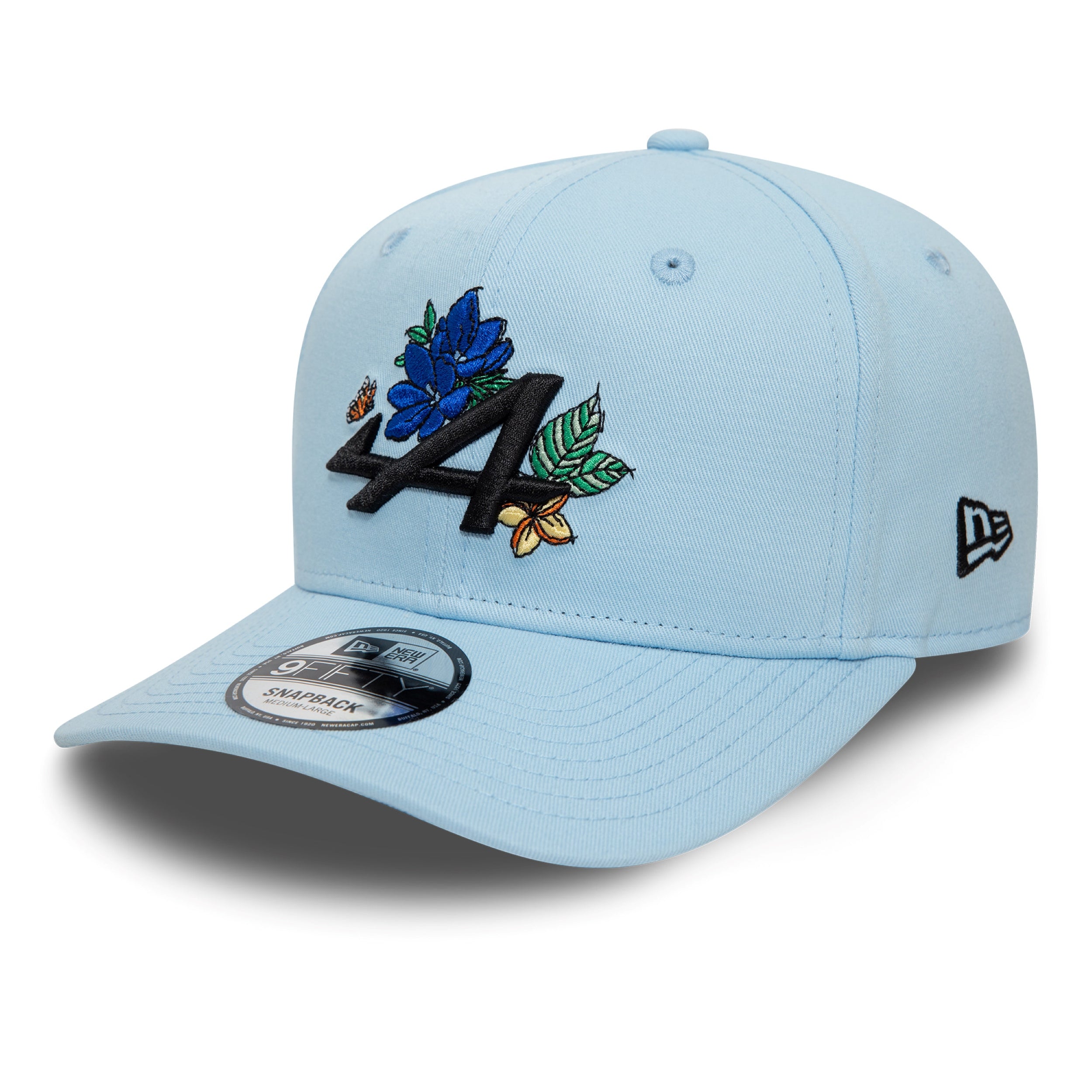 Alpine F1 Floral Logo 9Fifty Cap Pre Curve Cap Adults - Light Sky Blue