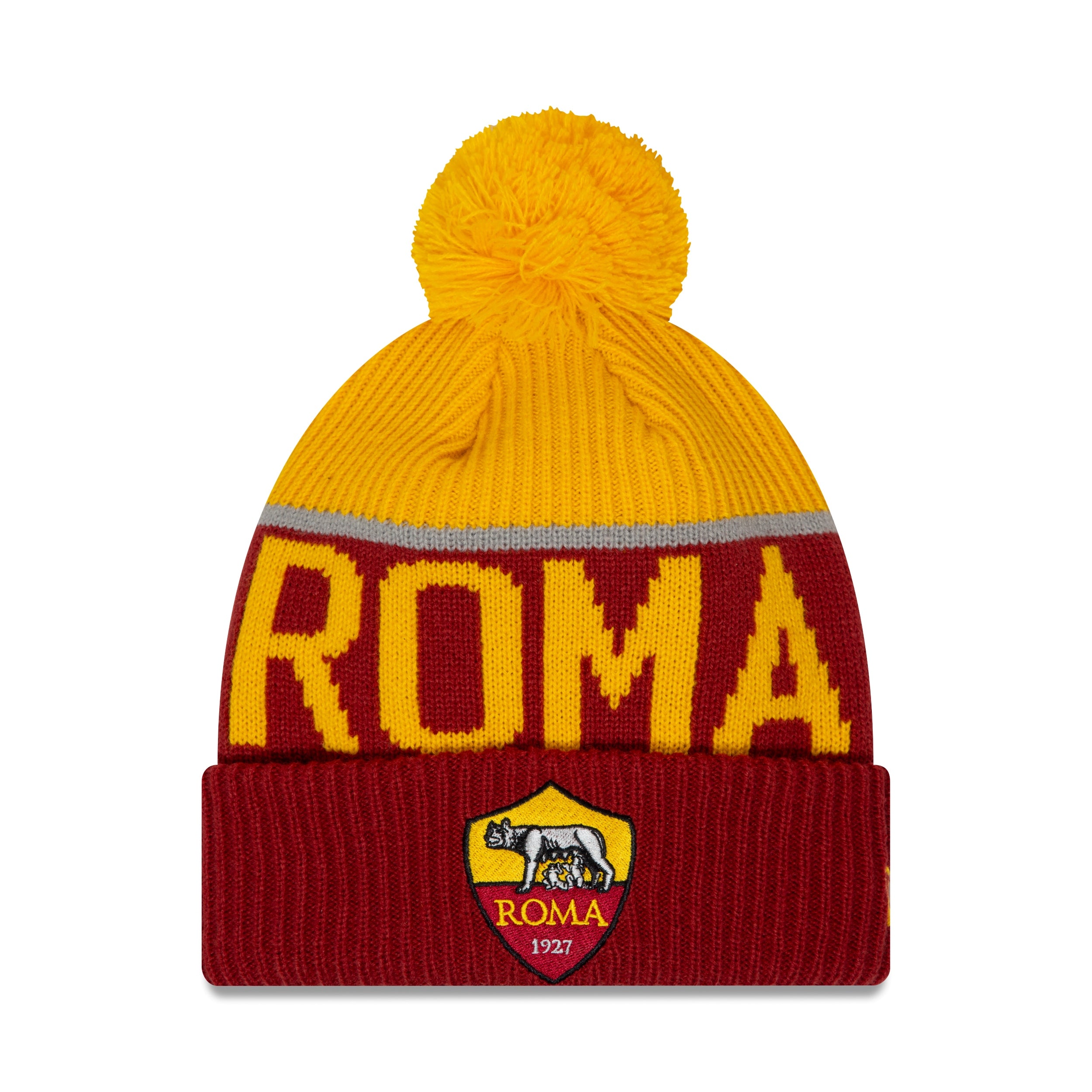 AS Roma Sport Beanie Adults - Red/Amber Gold