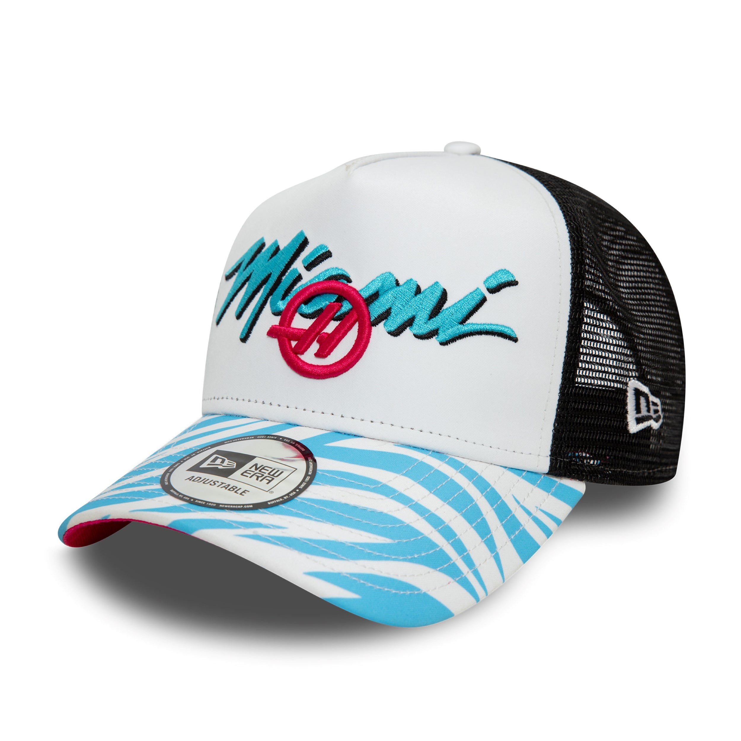 Haas F1 Miami Zebra Trucker Cap Adults - White