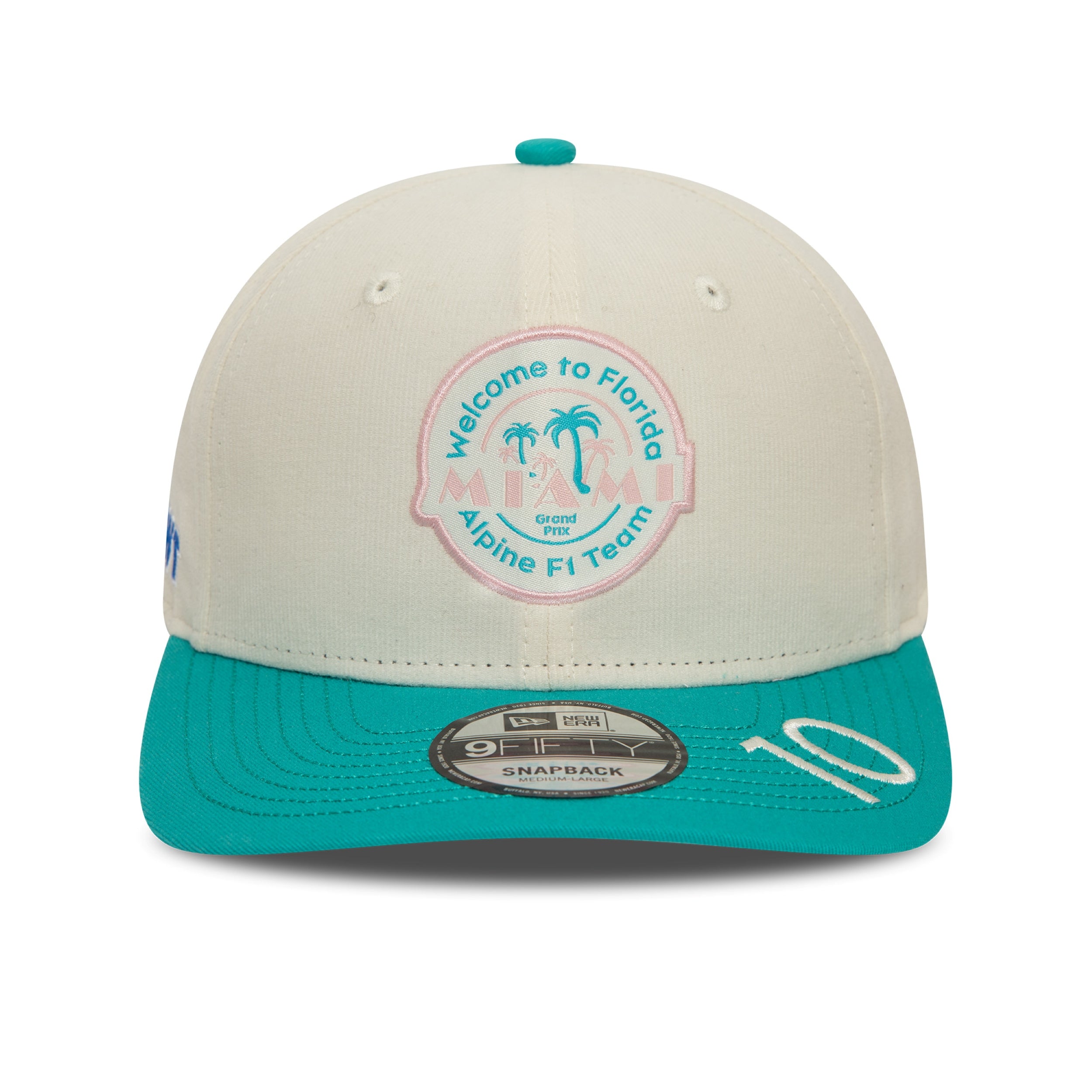 Alpine F1 Pierre Gasly Miami 9Fifty Cap Pre Curve Cap Adults - Chalk White