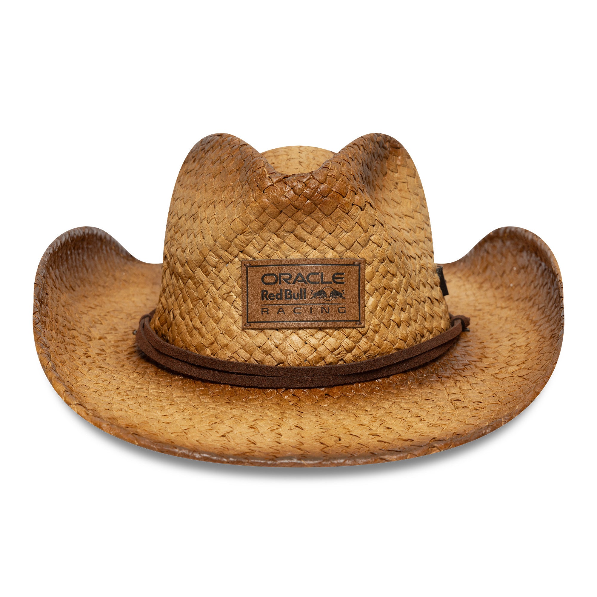 Red Bull Racing F1 Austin Straw Hat Adults - Light Brown Grain