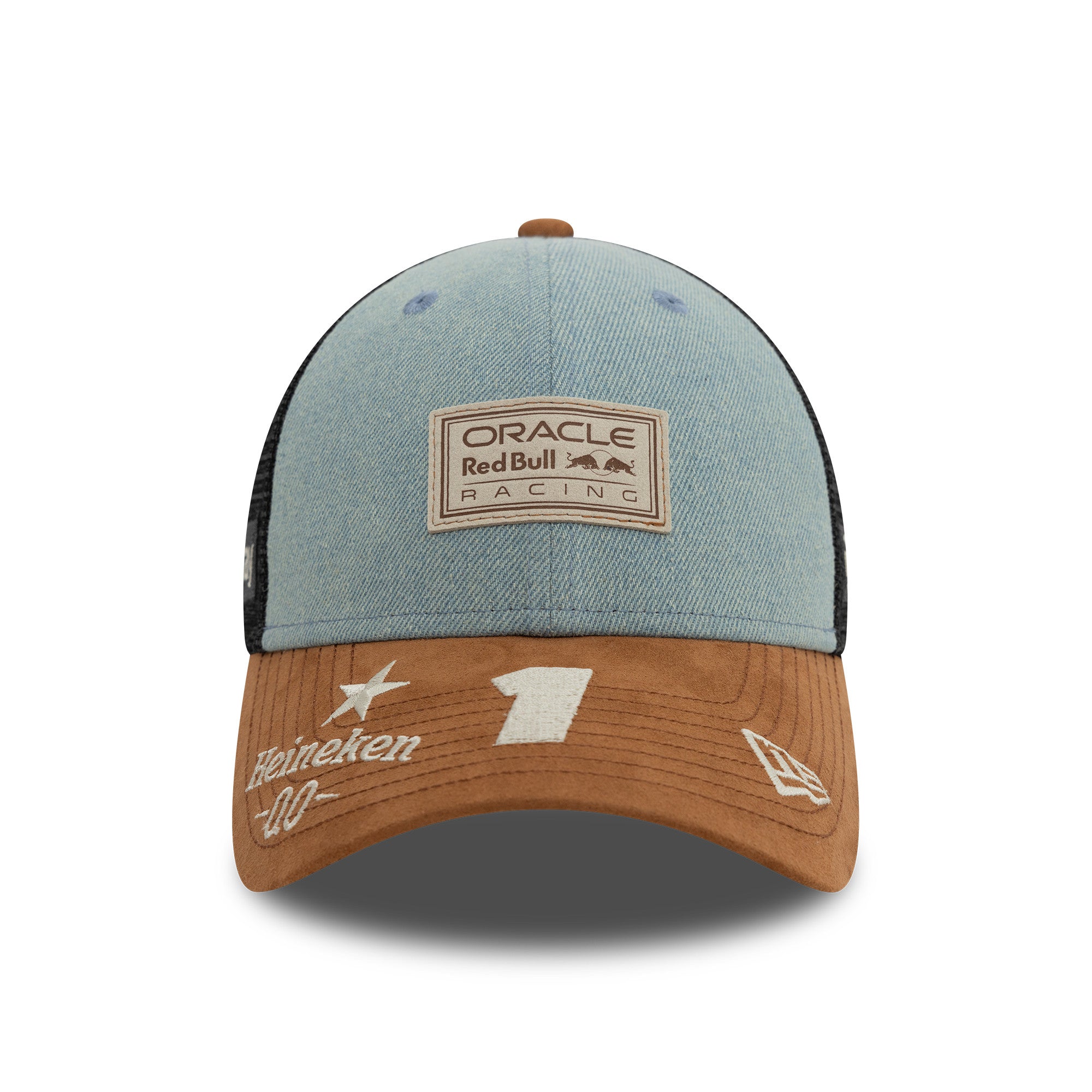 Red Bull Racing F1 Austin Max Verstappen 9Forty Cap Adults - Blue Denim/Brown Suede
