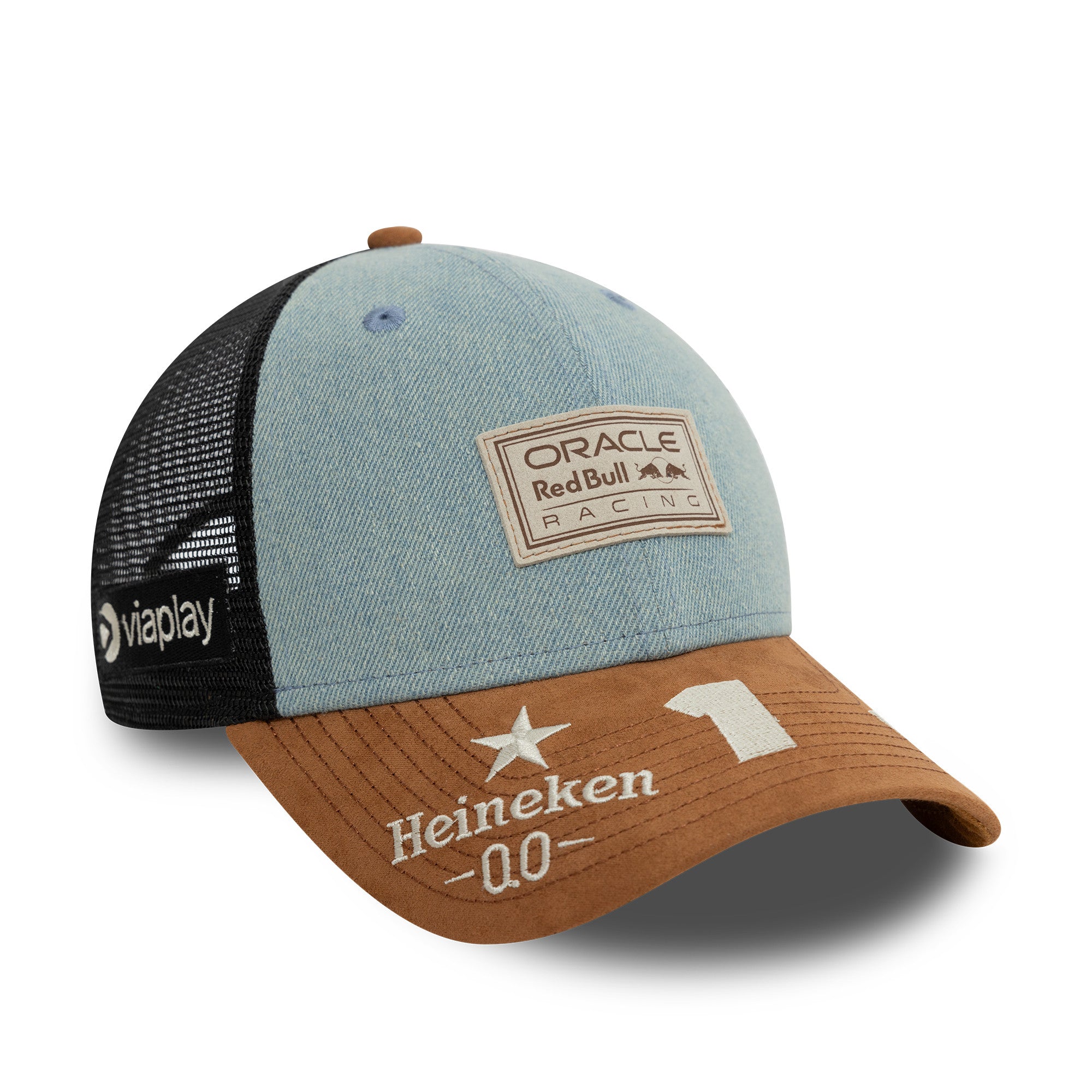 Red Bull Racing F1 Austin Max Verstappen 9Forty Cap Adults - Blue Denim/Brown Suede