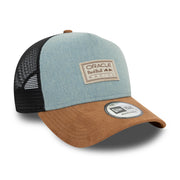 Red Bull Racing F1 Austin Trucker Cap Adults - Blue Denim/Brown Suede