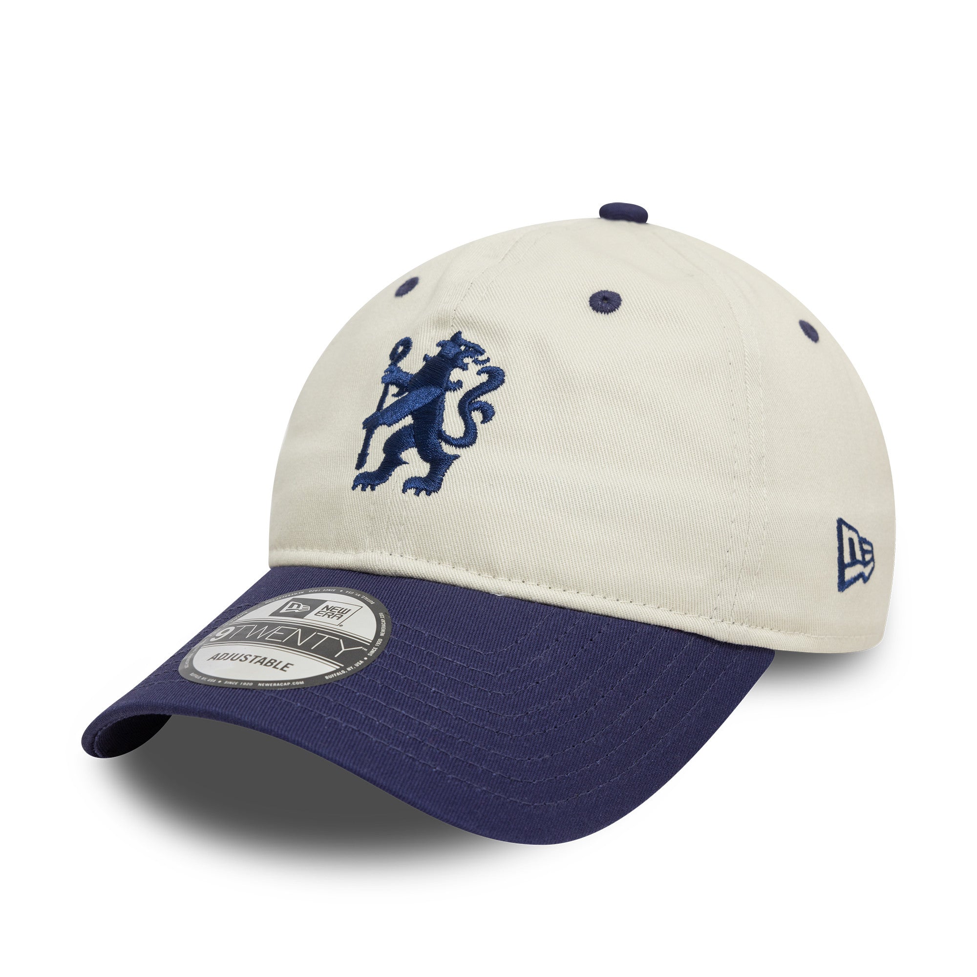 Chelsea FC Contrast Visor 9Twenty Cap Adults - Ivory/Light Navy