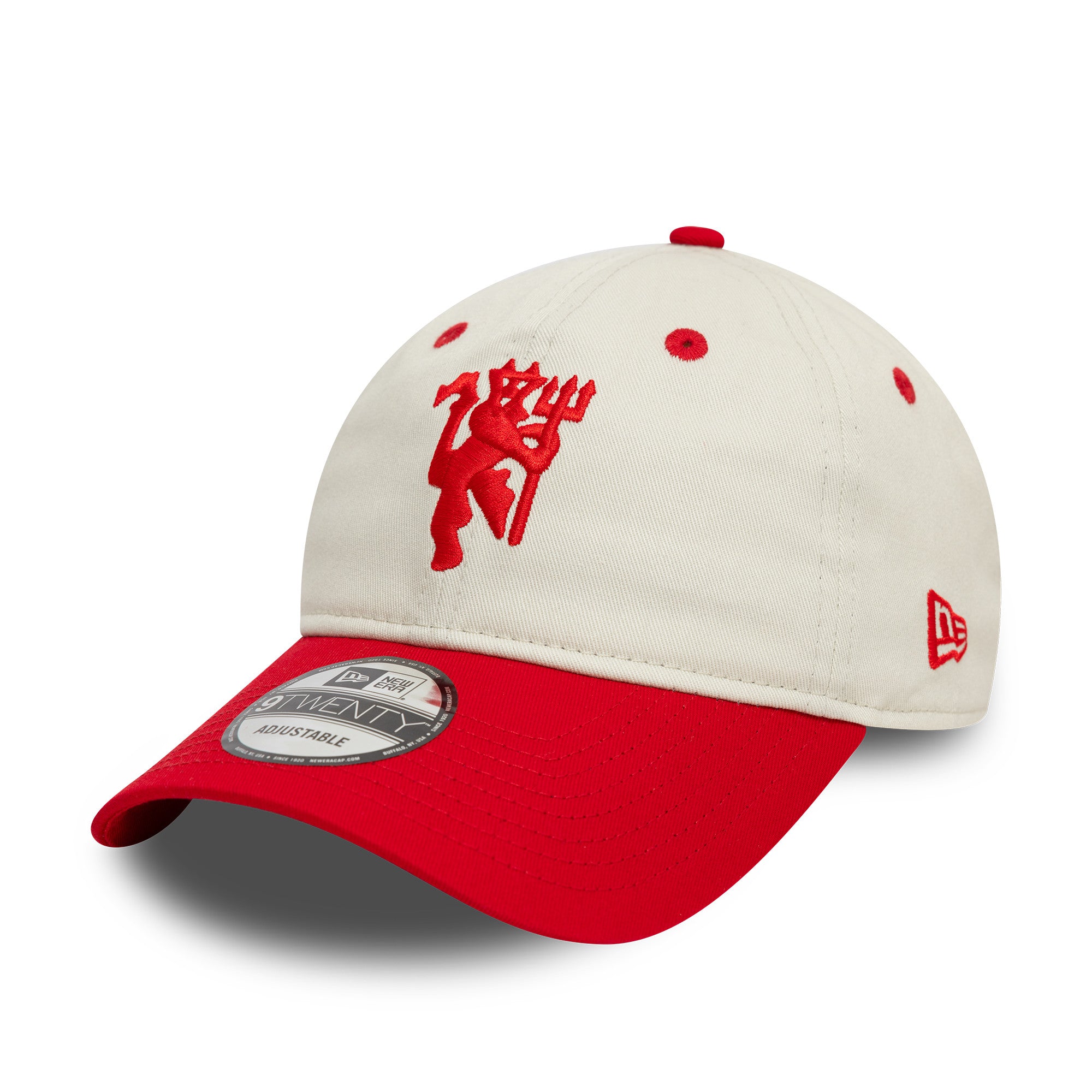 Manchester United Contrast Visor 9Twenty Cap Adults - Ivory/Scarlet