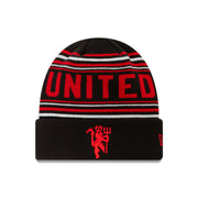 Manchester United Stripe Cuff Beanie Adults - Black
