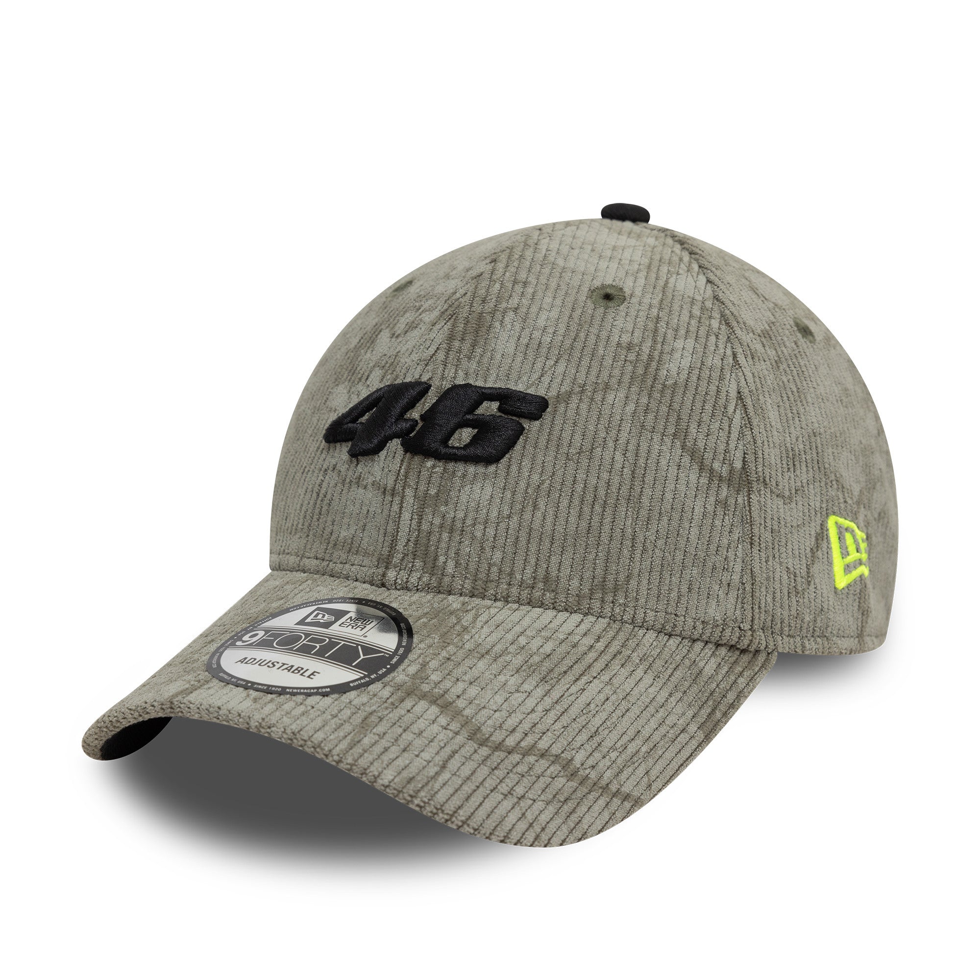 VR46 Pattern Cord 9Forty Cap Adults - Grey/Neon Yellow