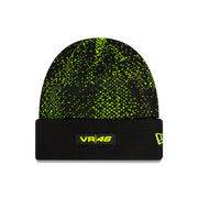 VR46 Halftone Cuff Beanie Adults - Black/Neon Yellow