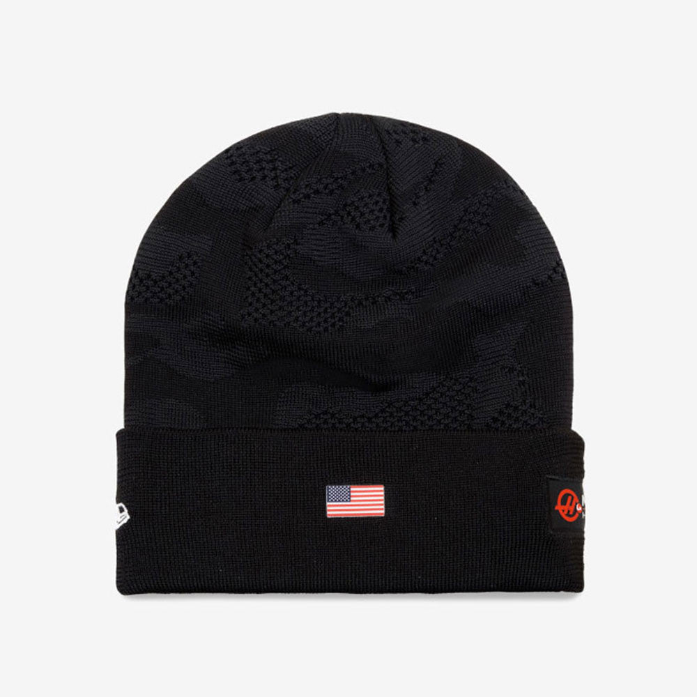 Haas F1 Camo Cuff Beanie Adults - Black