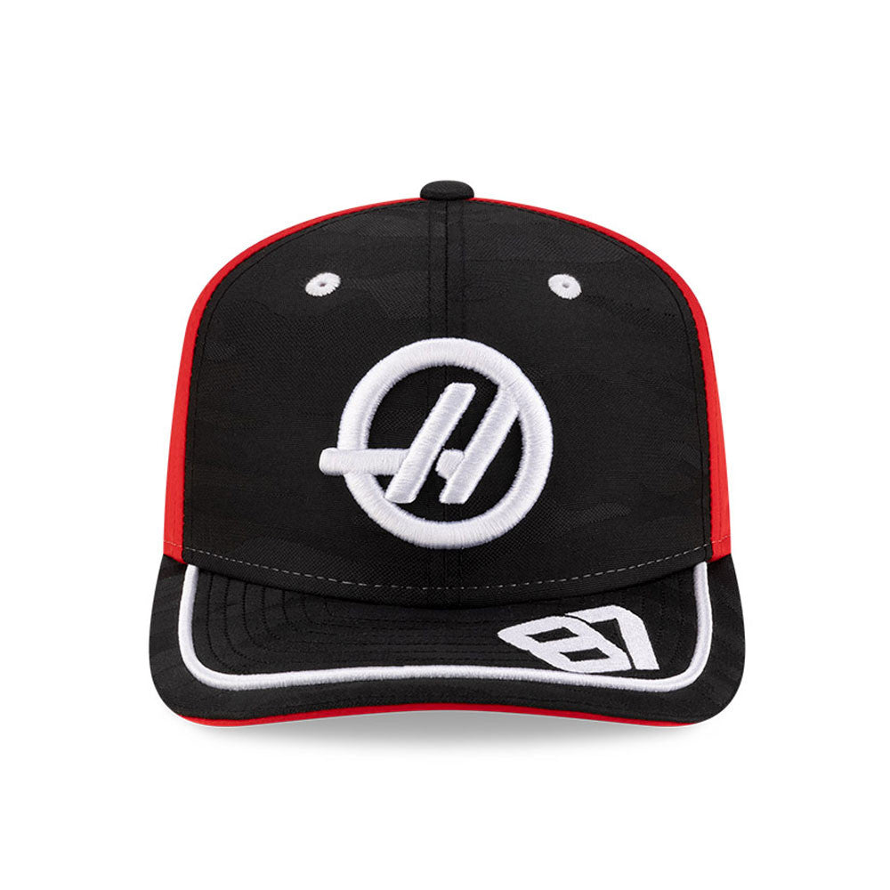 Haas F1 Team 2025 Nico Hulkenberg Camo 9Seventy Cap Stretch Snap Adults - Black/Scarlet
