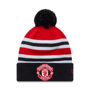 Manchester United Bar Stripe Beanie Adults - Scarlet/Black