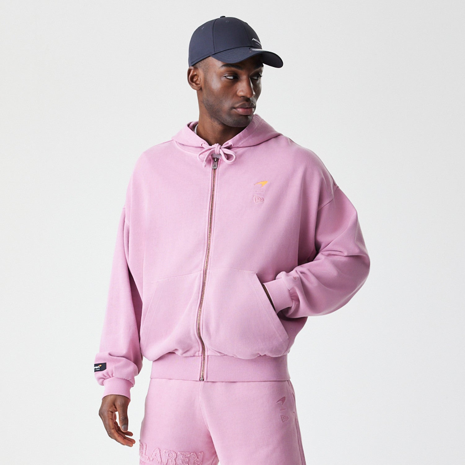 McLaren Racing F1 Washed Fz Oversized Hoodie Adults - Dark Pink