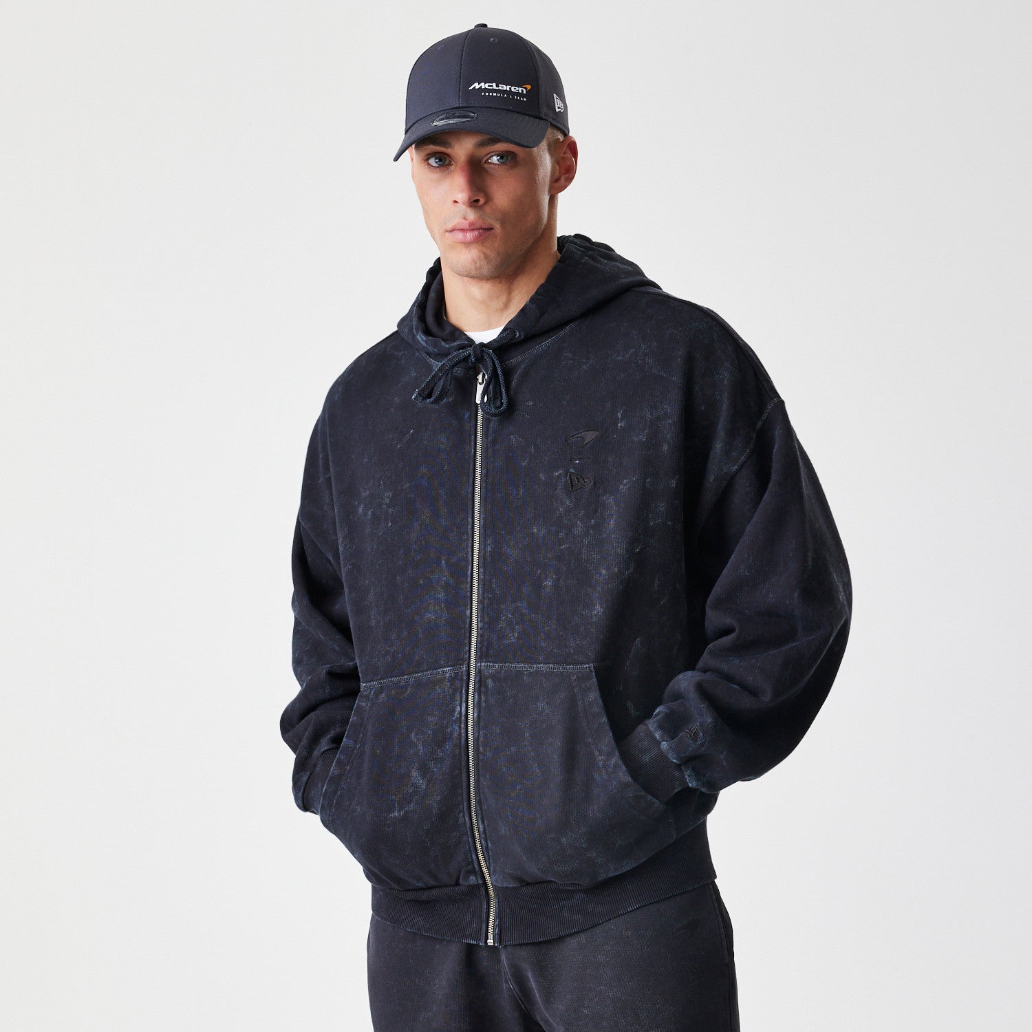 McLaren Racing F1 Washed Fz Oversized Hoodie Adults - Black