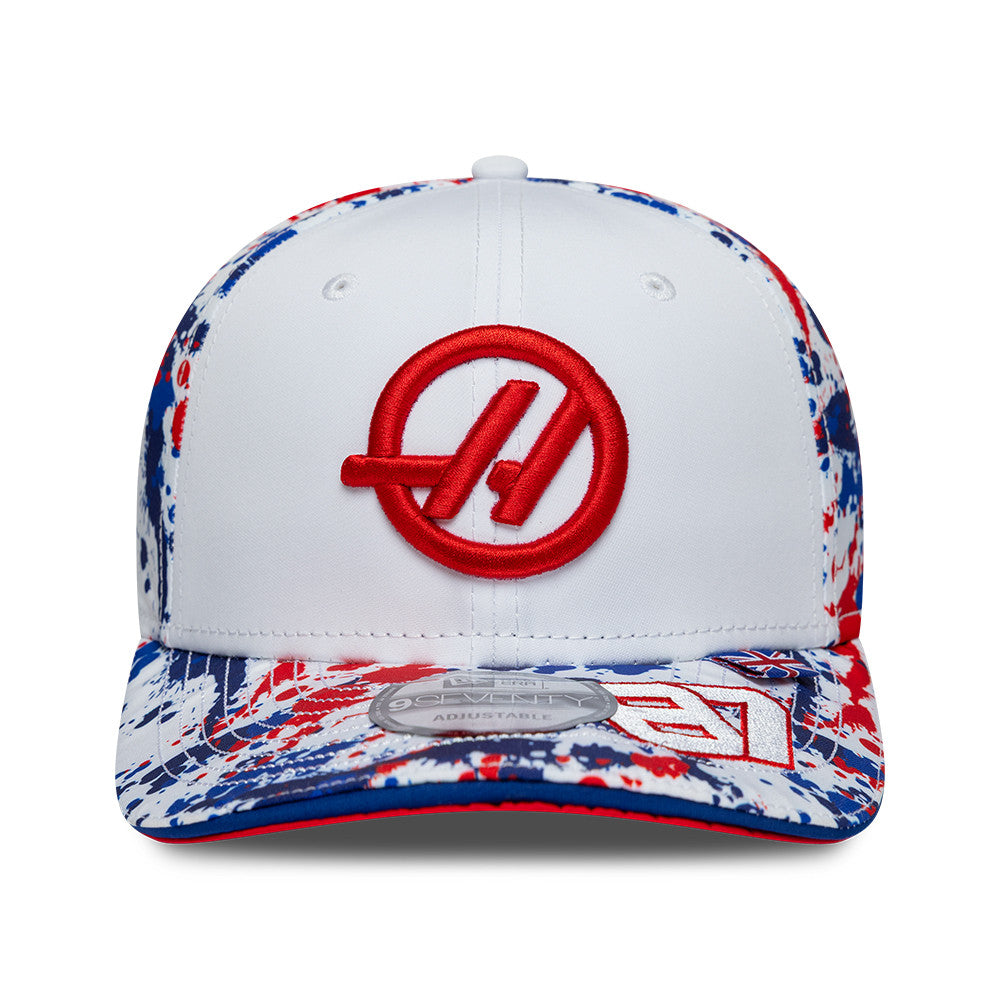 Haas F1 Oliver Bearman Silverstone 9Seventy Cap Stretch Snap Adults - White