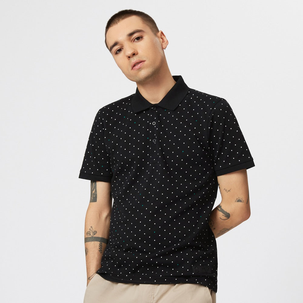 Mercedes AMG Petronas F1 Polka Dot Polo Mens - Black