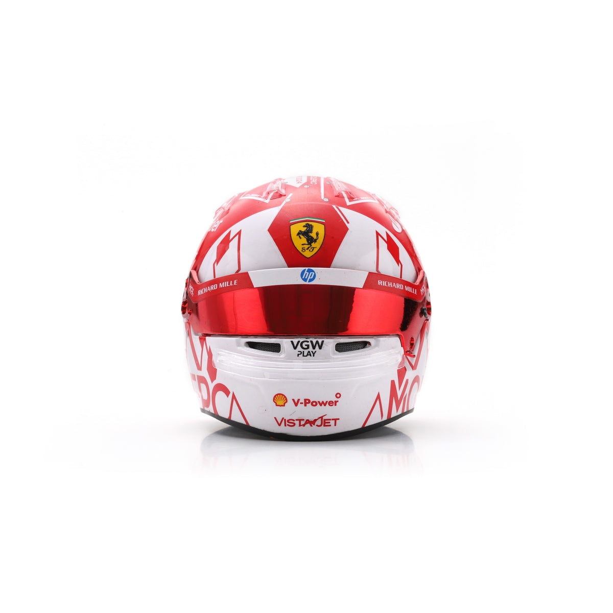 Looksmart Scuderia Ferrari F1 Team Charles Leclerc 2024 Monaco GP Mini Helmet Adults - Red - 1:5 Scale