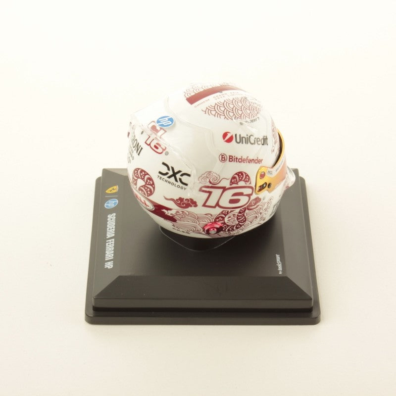 Looksmart Scuderia Ferrari F1 Charles Leclerc 2025 Chinese GP Mini Helmet Unisex - White - 1:5 Scale