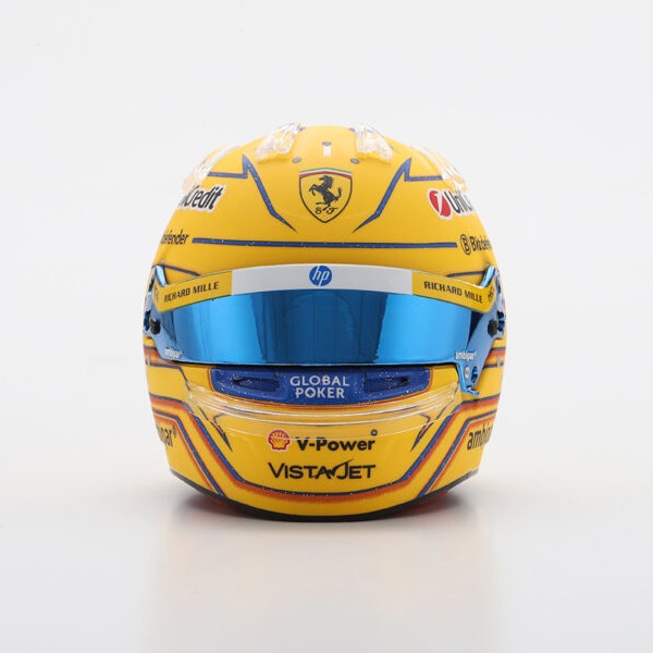 Looksmart Scuderia Ferrari F1 Team Lewis Hamilton 2025 Miami GP Mini Helmet Unisex - Yellow - 1:5 Scale