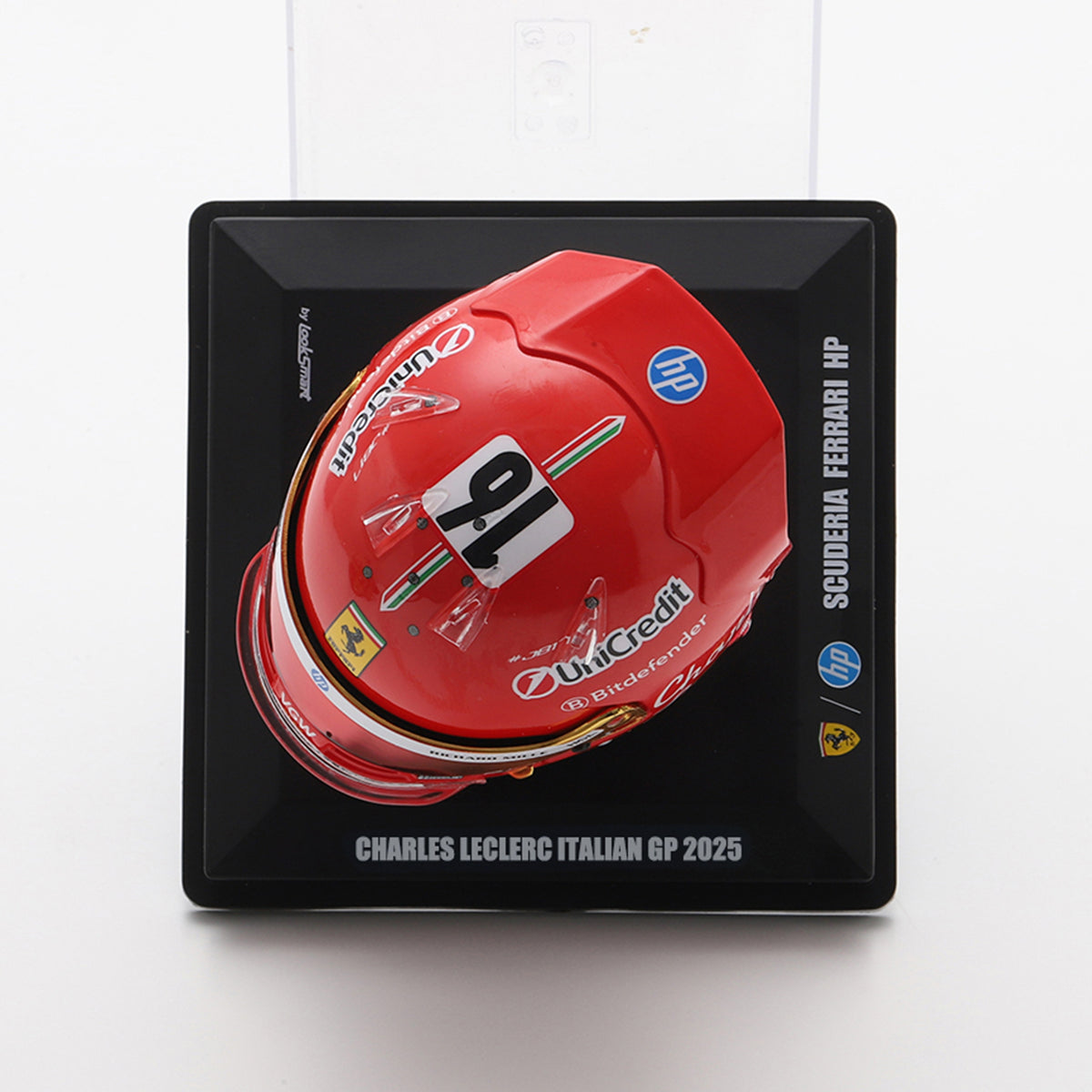 Looksmart Scuderia Ferrari F1 Team Charles Leclerc 2025 Monza GP Mini Helmet Adults - Red - 1:5 Scale
