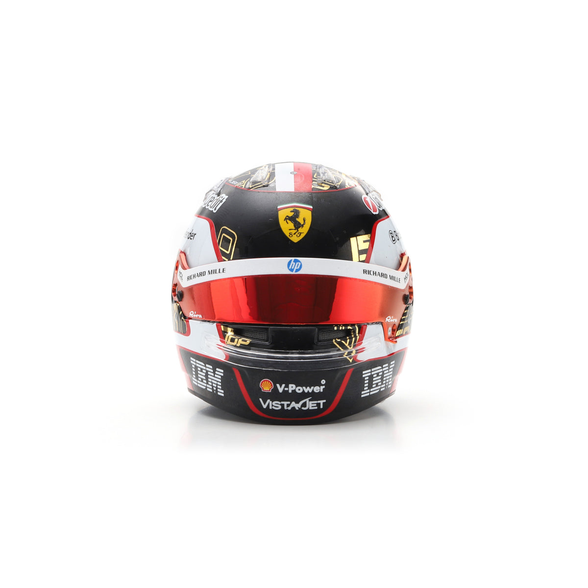 Looksmart Scuderia Ferrari F1 Team Charles Leclerc 2025 Abu Dhabi GP Mini Helmet Adults - Black - 1:5 Scale