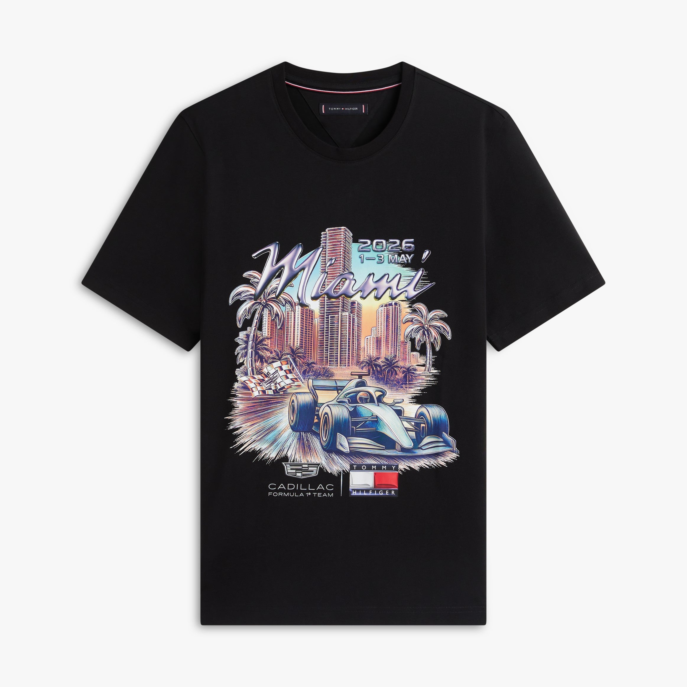 Cadillac F1 X Tommy Hilfiger Miami Graphic Tee Mens - Black