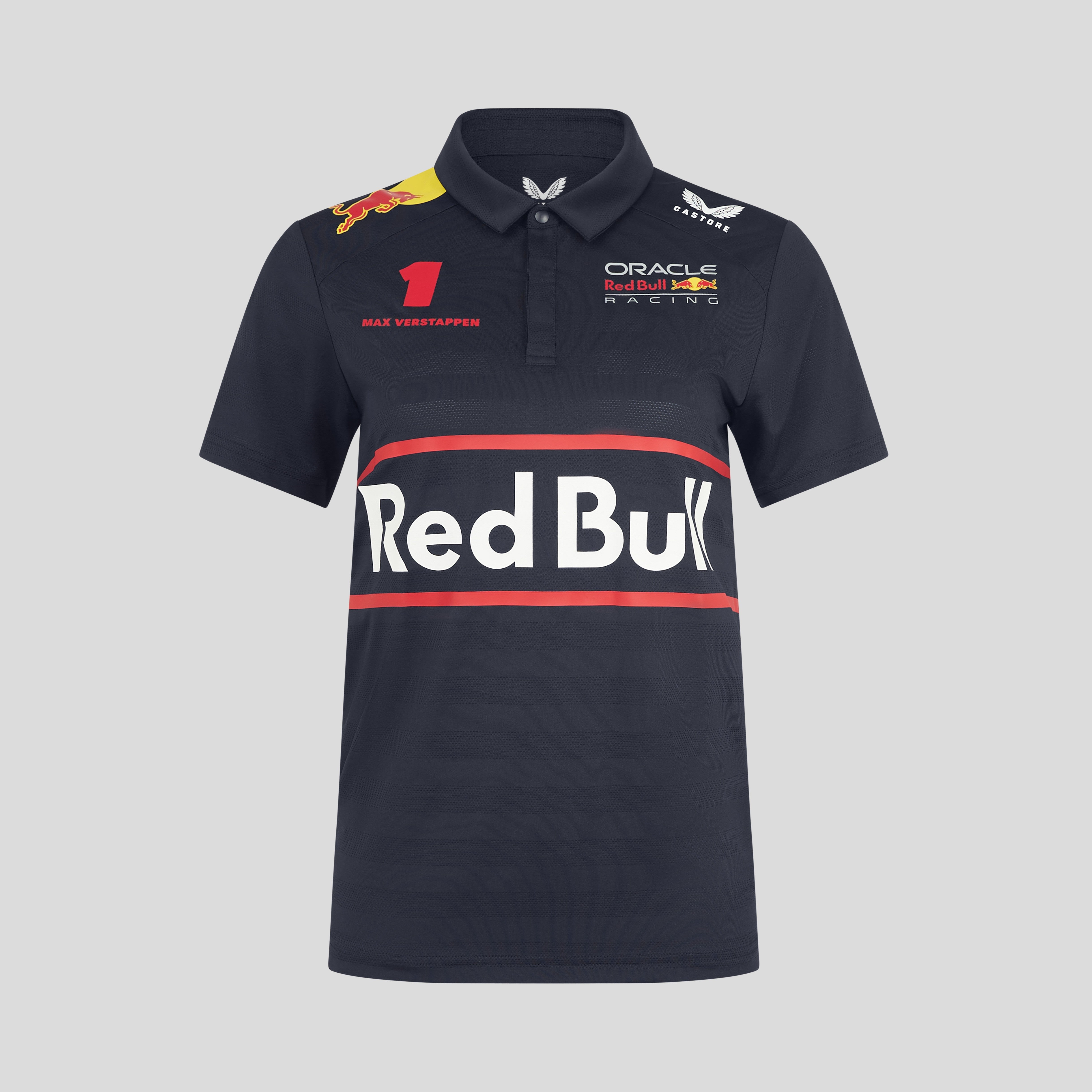 Red Bull Racing F1 Team 2025 Max Verstappen Short Sleeve Polo Shirt Womens - Night Sky