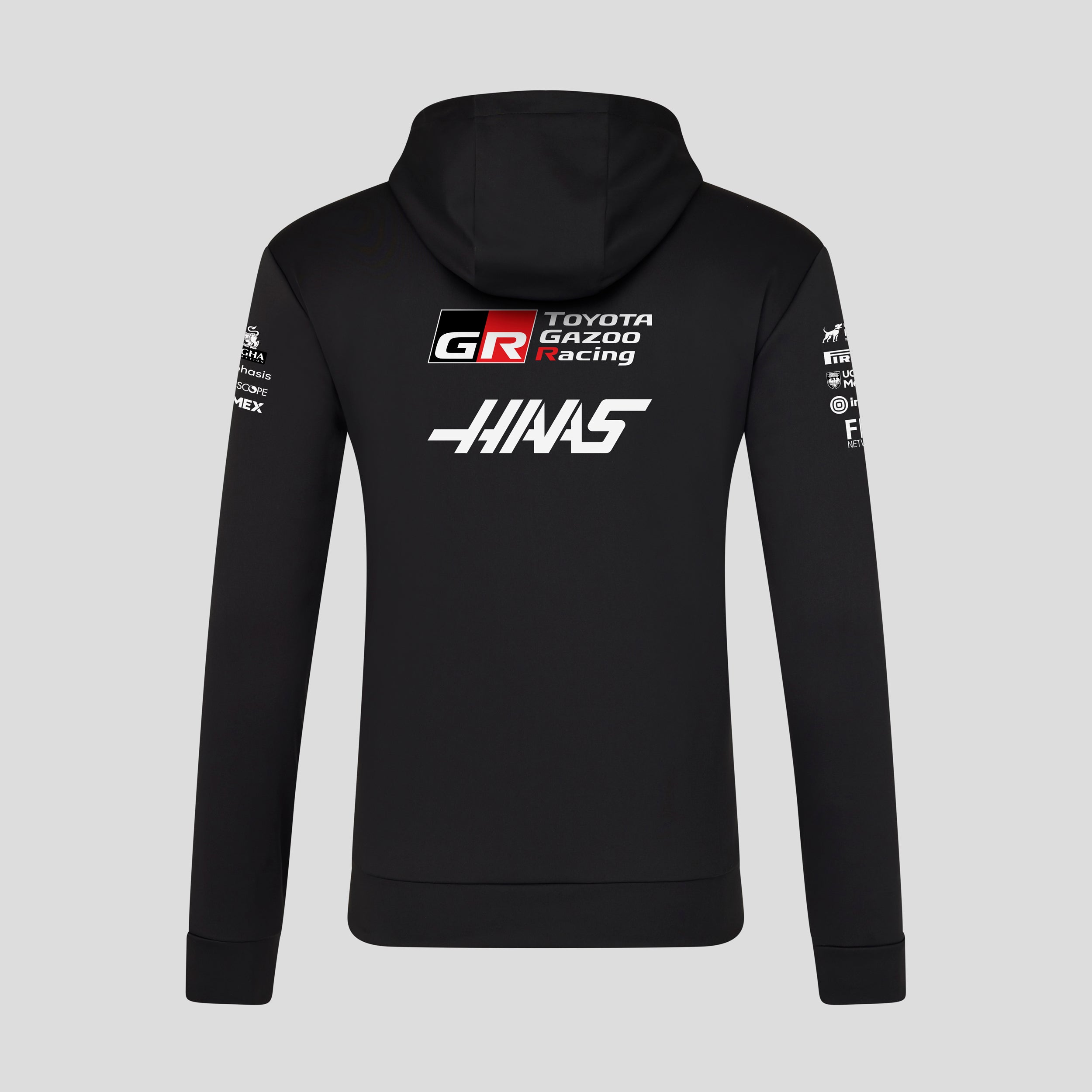 Haas F1 Team 2026 Overhead Hoodie Unisex - Caviar / Flame Scarlet